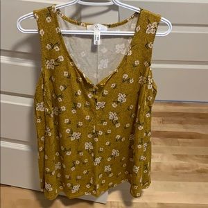Yellow floral tank top